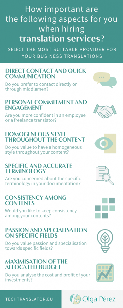 Aspects to have into account to decide if a freelance professional is the best option for your business translations